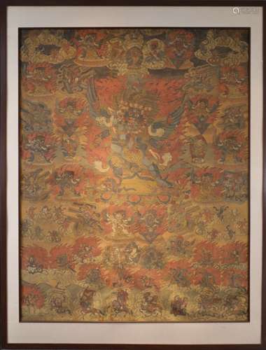 TIBETAN THANGKA DEPICTING GARDU