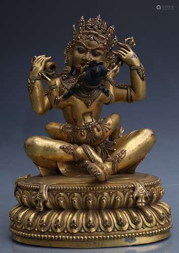 GILT BRONZE FIGURE OF VAJRADHARA