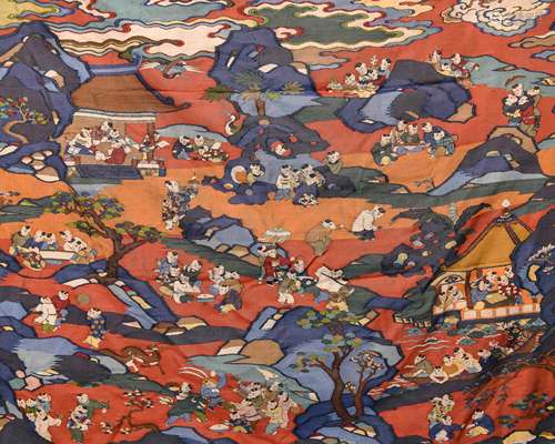 CHINESE KESI SILK PANEL OF HUNDRED BOYS