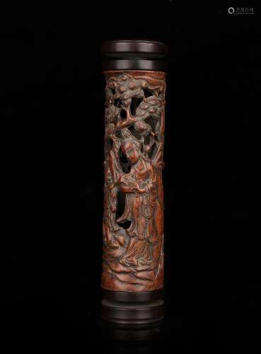 CARVED BAMBOO INCENSE HOLDER