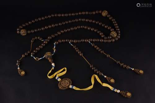 AGARWOOD GILT SILVER INLAY COURT NECKLACE