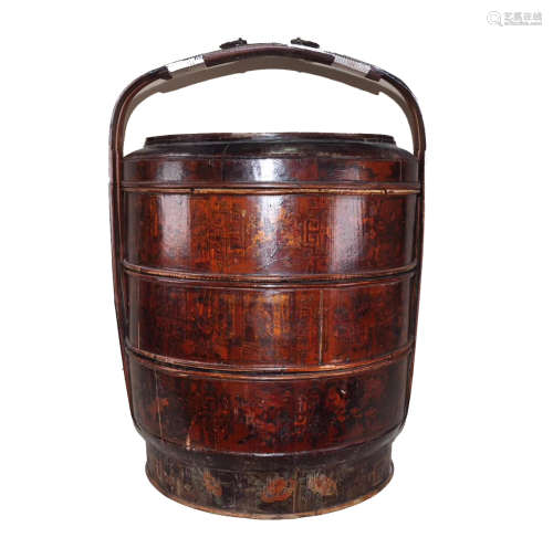 QING DYN. LACQUERED STACKING FOOD BOX