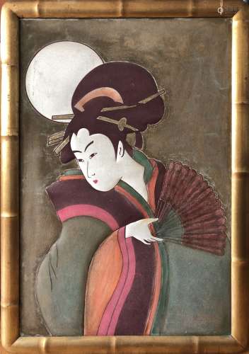 JAPANESE PAINTING OF A BIJIN (BEAUTY), 20TH C.