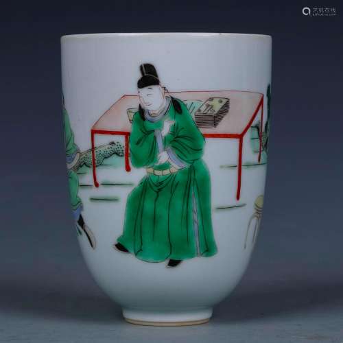 A Chinese Wu-Cai Glazed Porcelain Cup