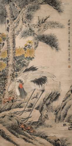 A Chinese Painting, Hu Gongshou Mark