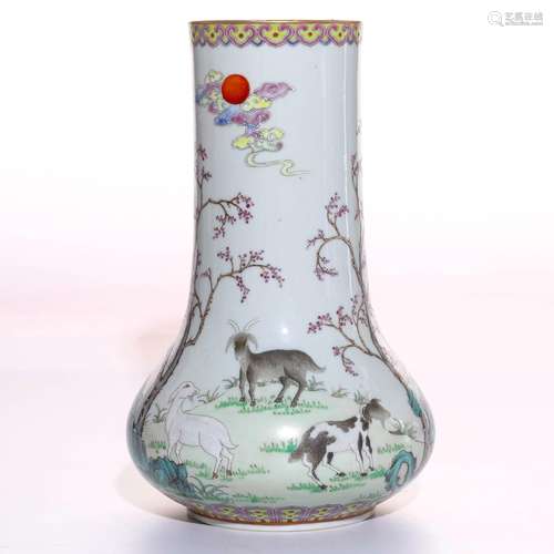 A Chinese Famille-Rose Porcelain Vase