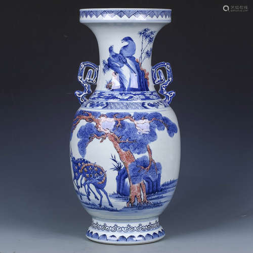 A Chinese Blue and White Porcelain Vase