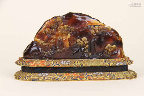 A Chinese Carved Amber Decoration