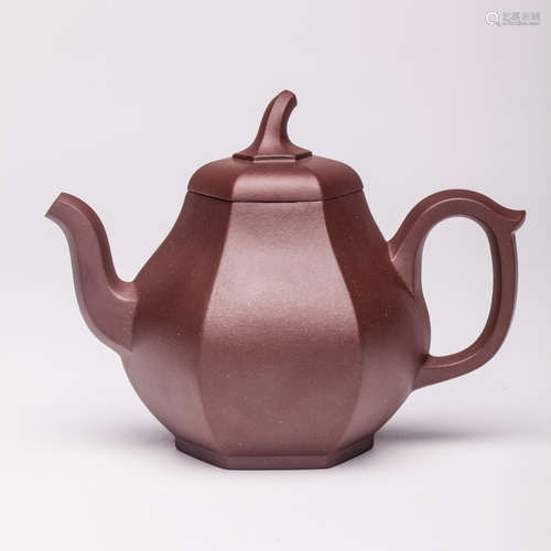 A Chinese Carved Yixing Clay Tea Pot