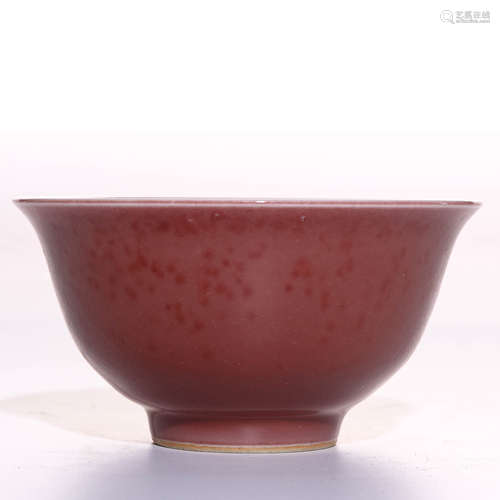 A Chinese Red Glazed Porcelain Bowl