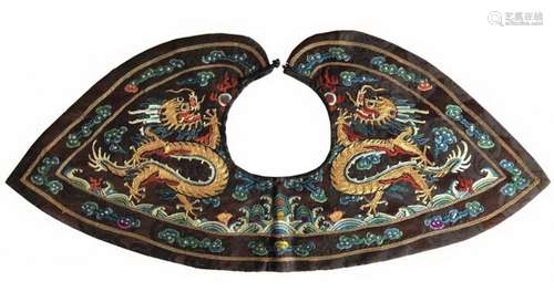 EMBROIDERED SILK 'DRAGON' FORMAL COLLAR