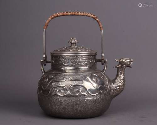 JAPANESE SILVER TEAPOT WITH MARK