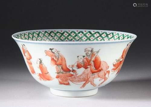 QING KANGXI FAMILLE VERTE PORCELAIN BOWL