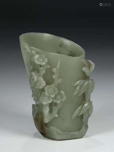 PALE GREEN JADE LIBATION CUP