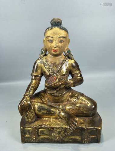 GILT BRONZE FGURE OF  PADMASAMBHAVA