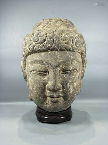 CARVED STONE BUDDHA HEAD