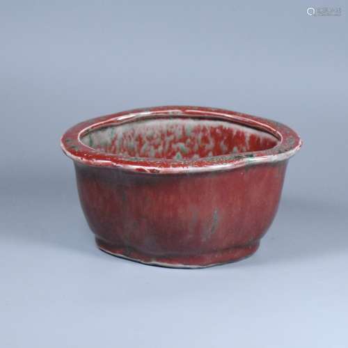 RED GLAZED PORCELAIN JARDINIERE, GUANGXU MARK