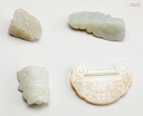 Group Of 19th Chinese Antique Jade Pendants