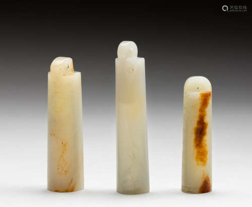 Group Of 19th Chinese Antique Jade Arrow Tubes