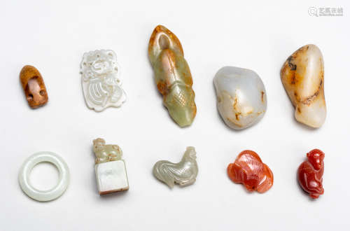 Group Of Chinese Antique Jade Pendants