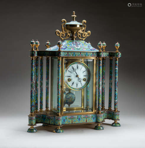 Old Gilt Cloisonne Mantel Clock
