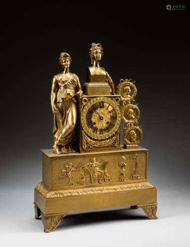 19th Antique French Gilt Bronze Clock