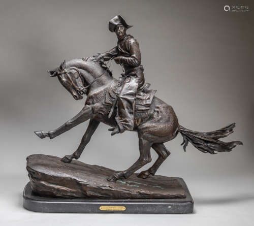Cowboy by Frederic Remington Bronze Sculpture