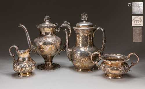 Set Of Hollowware Silver Plate Tea Set