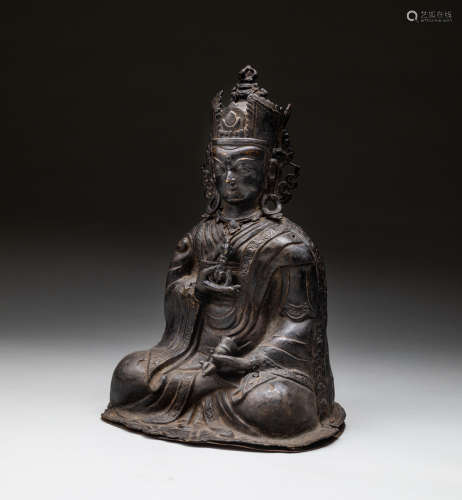 Repaired 19th Chinese Antique Bronze Buddha Guru