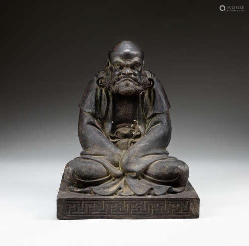 19th Meiji period Japanese Antique Bronze Buddha Bodhidharma