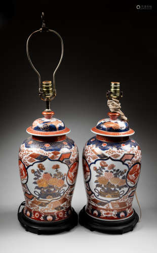 Meiji Period Pair Japanese Imari Porcelain Vase