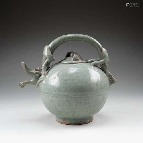 16th Korean Antique Celadon Porcelain Pot