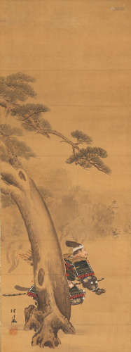 Japanese Antique Painting Warrior