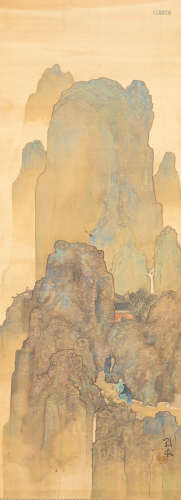 19th Japanese/Chinese Antique Painting Mountain