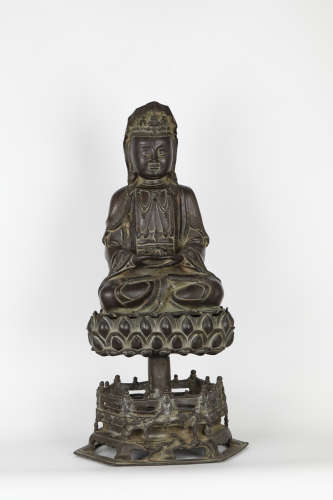 17th  Copper guanyin seated statue
