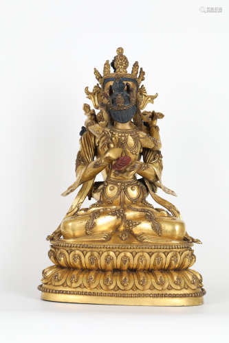 16th   Bronze gilt to rejoice Buddha