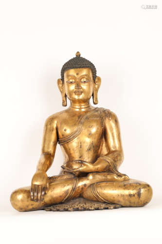 14th   Gilt bronze sakyamuni