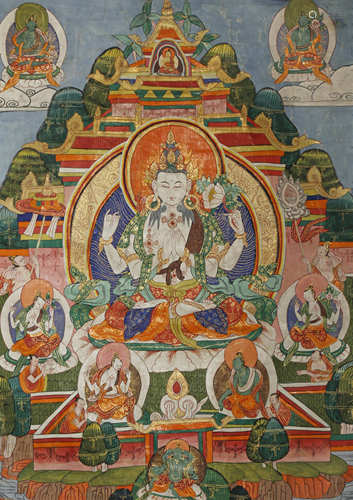 A TIBETAN THANGKA OF SADAKSARI AVALOKITESHVARA