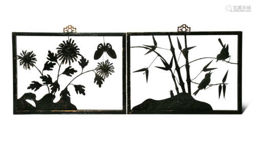 A SET OF FOUR CHINESE IRON PICTURES