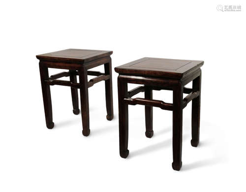 A PAIR OF CHINESE HARDWOOD STANDS