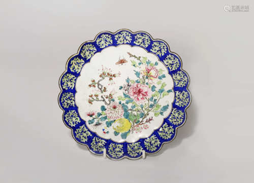 A CHINESE CANTON ENAMEL DISH