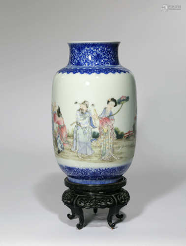 A CHINESE FAMILLE ROSE 'BAXIAN' VASE