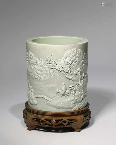 A CHINESE PORCELAIN 'LANDSCAPE' BITONG