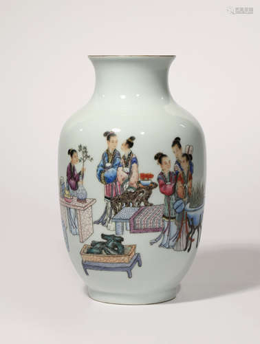 A CHINESE FAMILLE ROSE 'LADIES' VASE