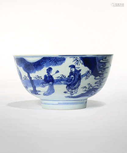 A CHINESE BLUE AND WHITE 'BAXIAN' BOWL