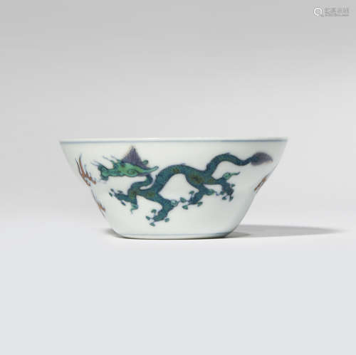 A SMALL CHINESE DOUCAI 'DRAGON' BOWL