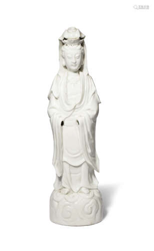 A CHINESE BLANC DE CHINE FIGURE OF GUANYIN