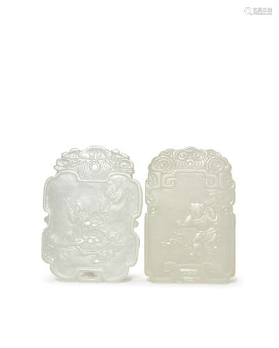 TWO CHINESE WHITE JADE PENDANTS