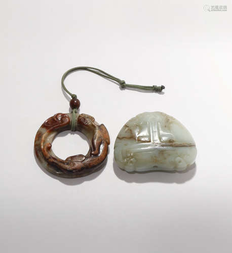 TWO CHINESE JADE CARVINGS