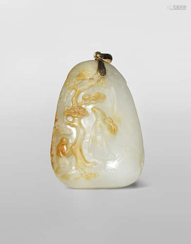 A CHINESE PALE CELADON JADE PENDANT